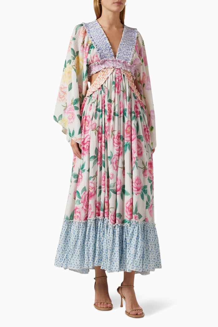 

Madam Butterfly Maxi Dress in Chiffon, Multicolour