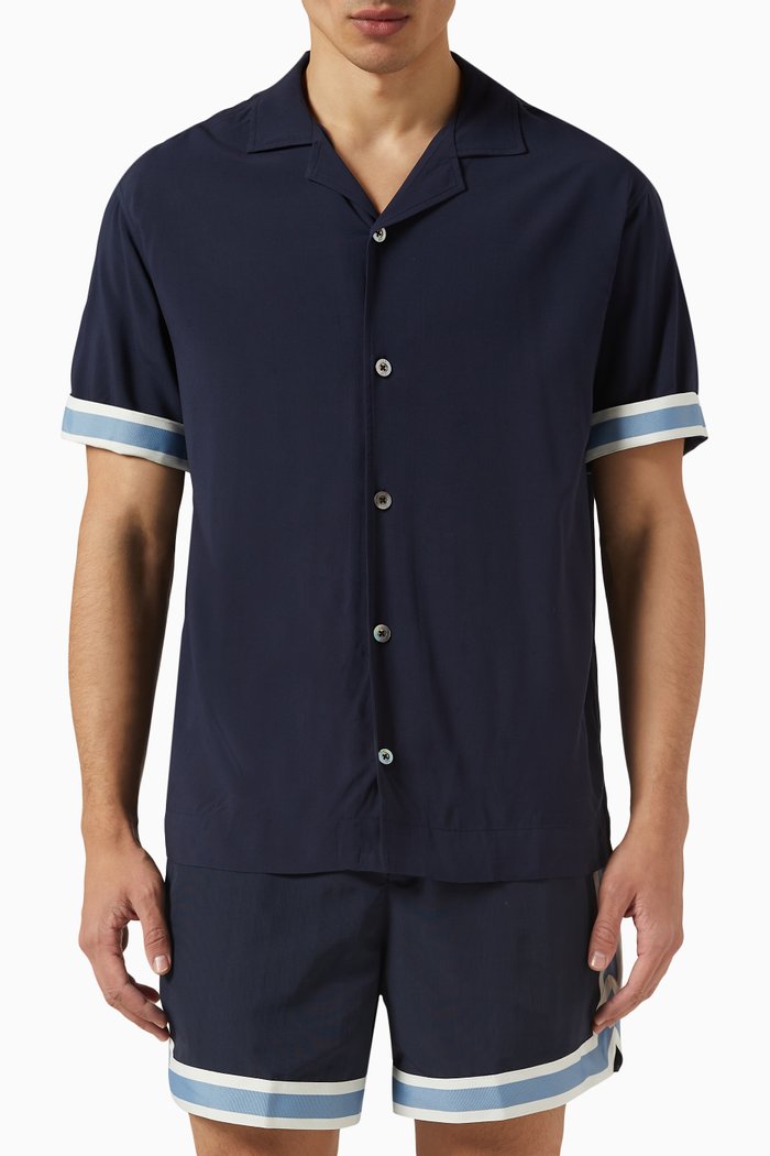 

Valbonne Shirt in Rayon, Blue