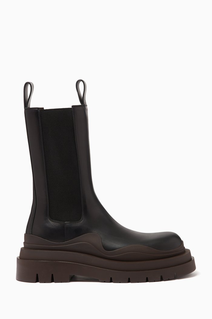 

Tire Chelsea Boots in Calf Leather, Black