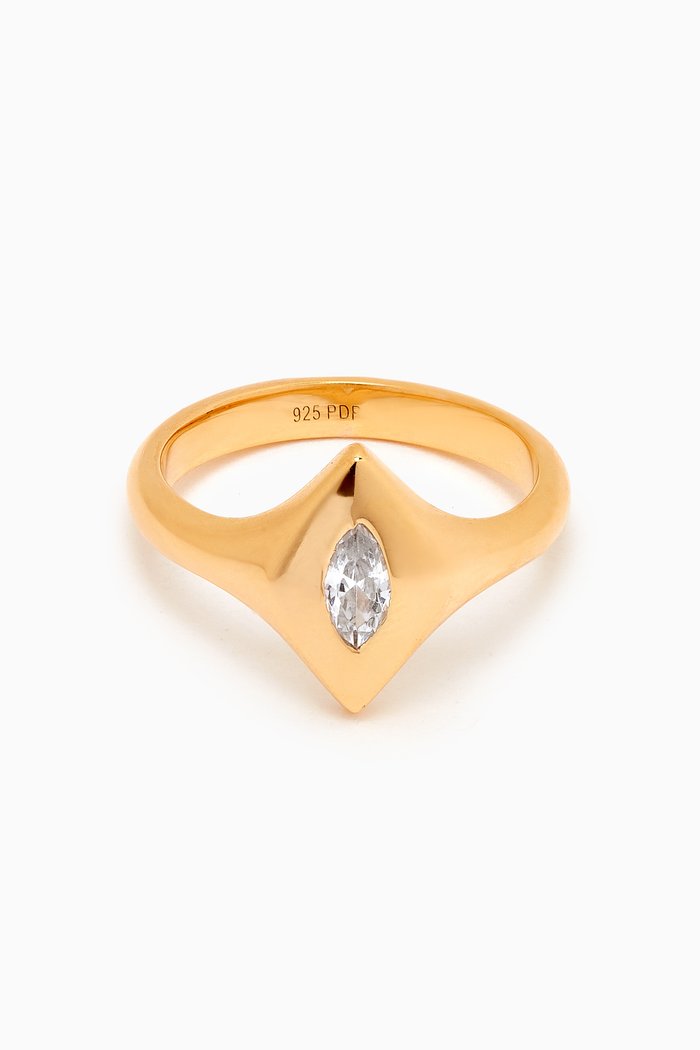 

Kate Stamp Ring in 18kt Gold-plated Sterling Silver