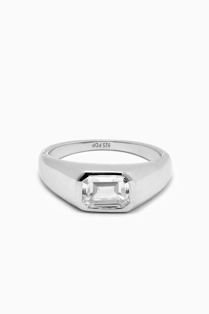 

Octagon Shimmer Stamp Ring in Sterling Silver