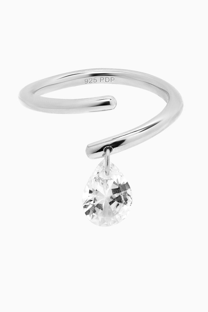 

Aqua Open Ring in Sterling Silver