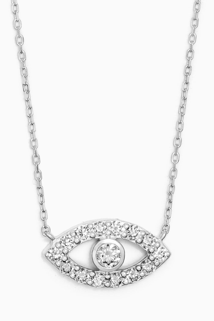 

Evil Eye Diamond Pendant Necklace in 18kt White Gold