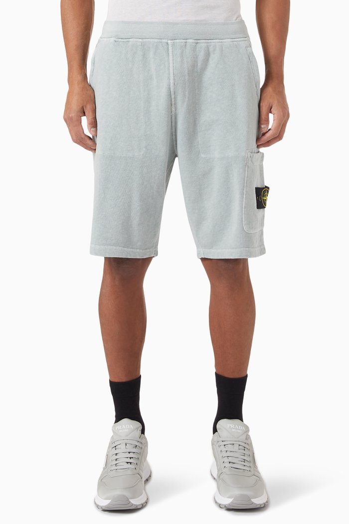 

Cargo Bermuda Shorts in Malfilé Fleece, Blue