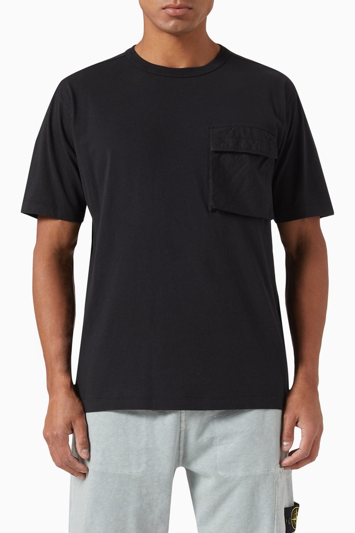 

Embroidered Logo T-shirt in Organic Cotton, Black