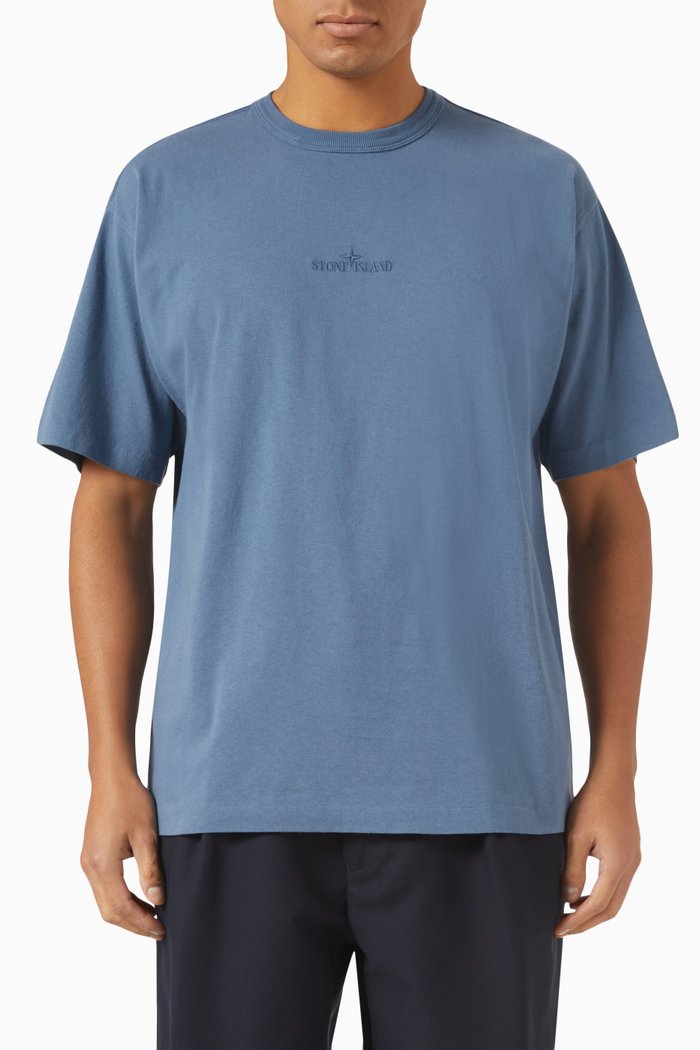 

T-shirt in Cotton Jersey, Blue