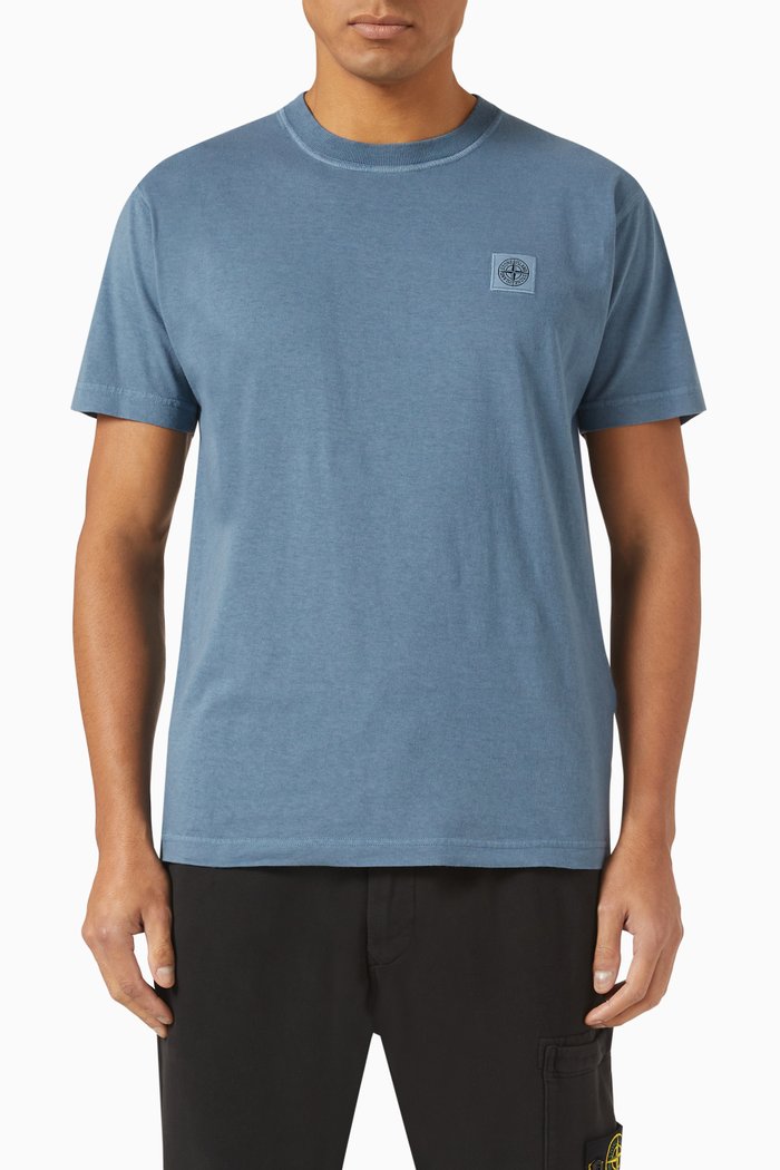 

T-shirt in Cotton Jersey, Blue