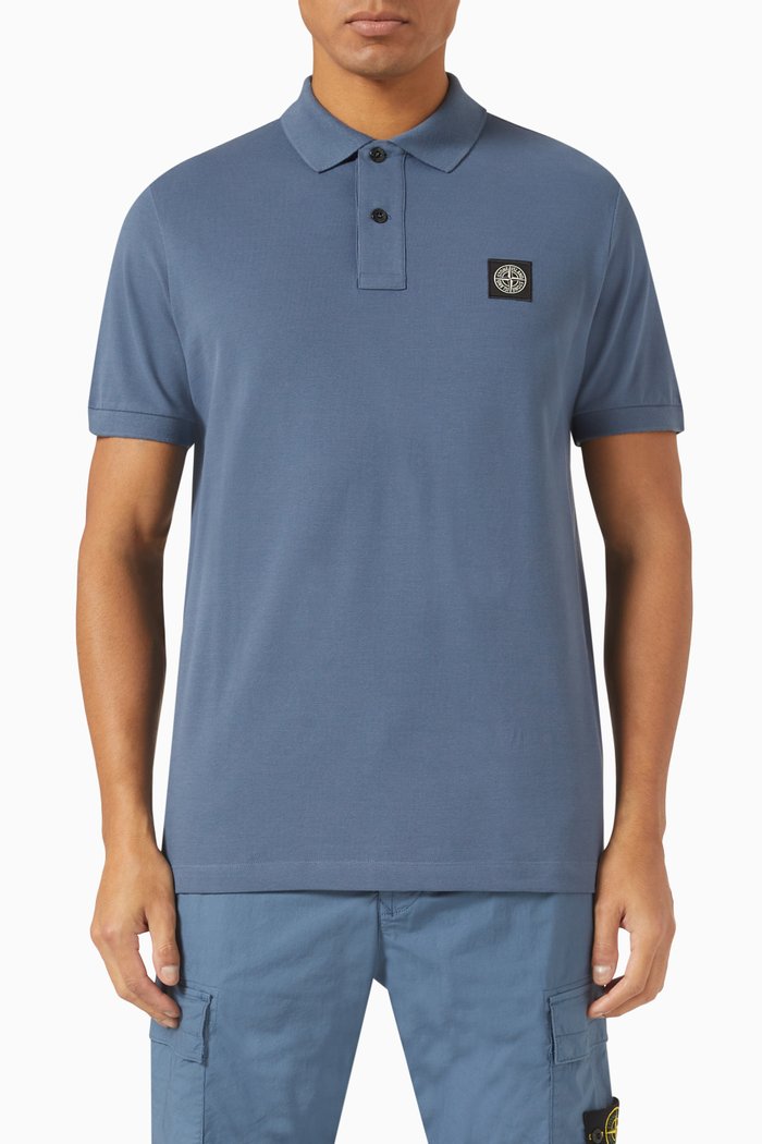 

Polo Shirt in Cotton, Blue