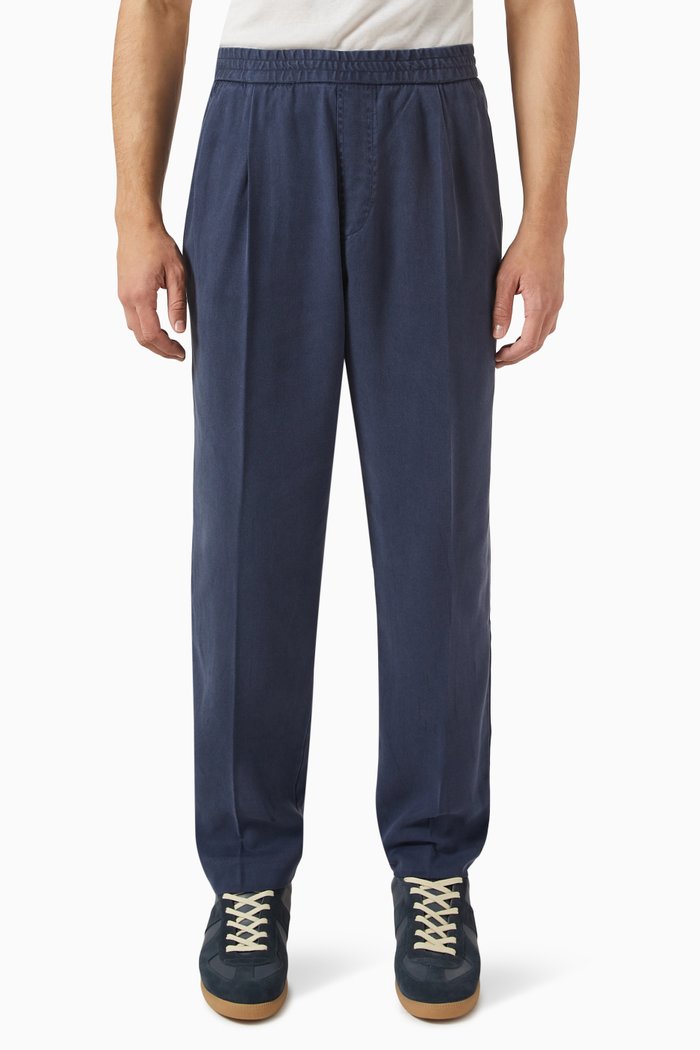 

Tencel Trousers in Lyocell, Blue