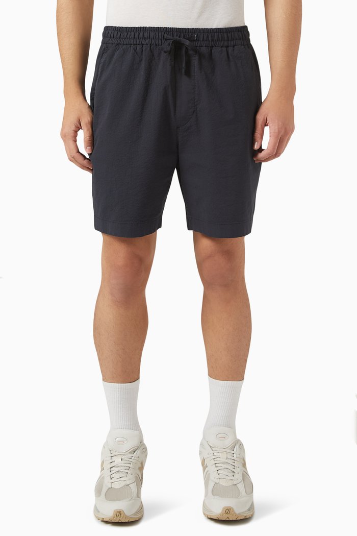 

Seersucker Shorts in Cotton, Blue