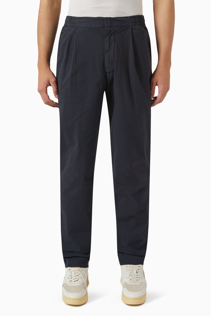 

Seersucker Trousers in Cotton, Blue