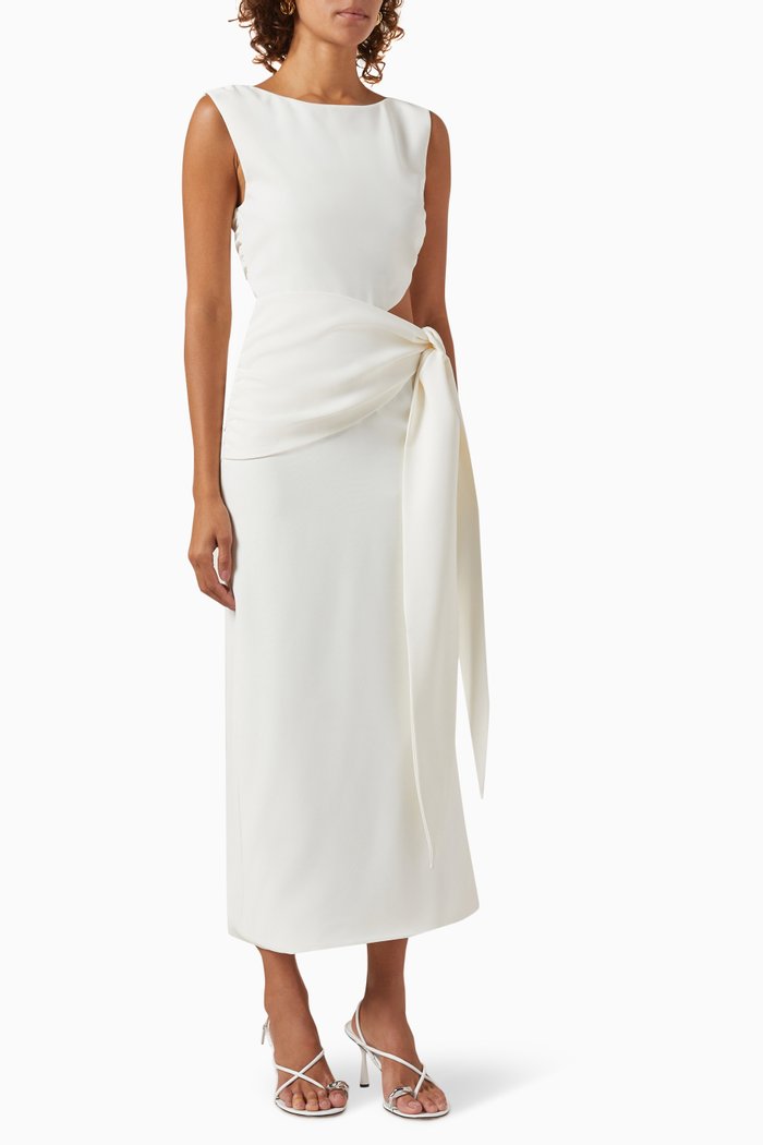 

Eves Cut-out Midi Dress in Stretch-suiting, Neutral
