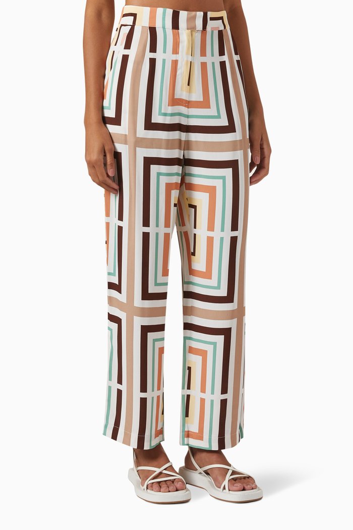 

Vacay Geometric-print Pants in Viscose, Multicolour