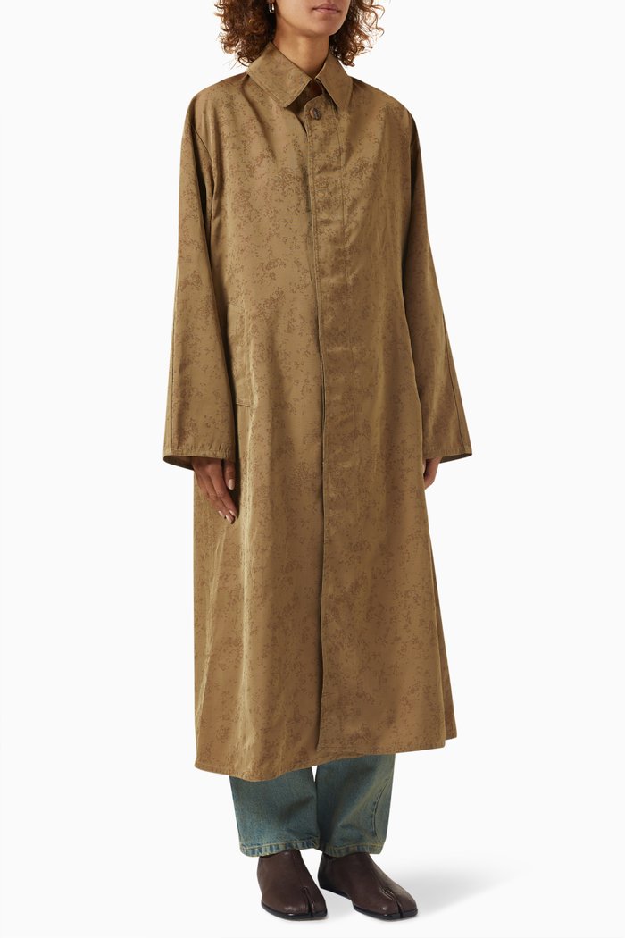 

Trench Coat in Cotton-blend Faille, Neutral