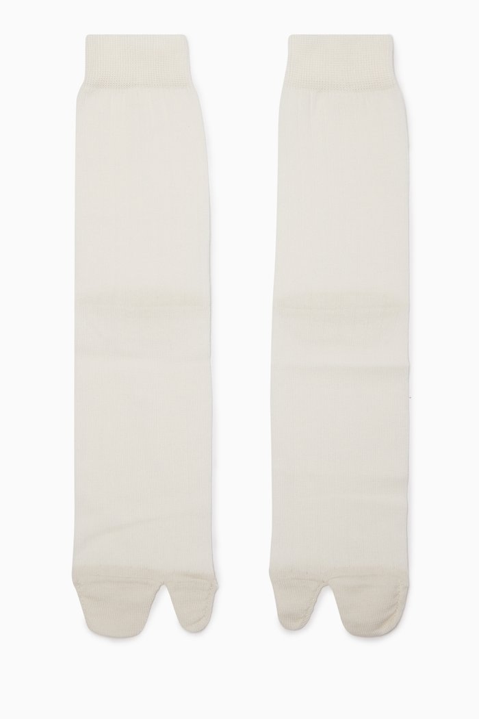 

Tabi Bootleg Socks in Knit, White