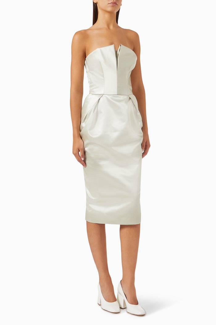 

Strapless Midi Dress, Green