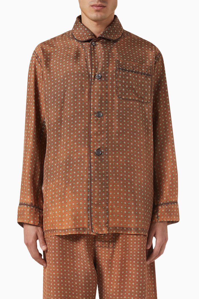 

Tie-print Shirt in Silk, Orange