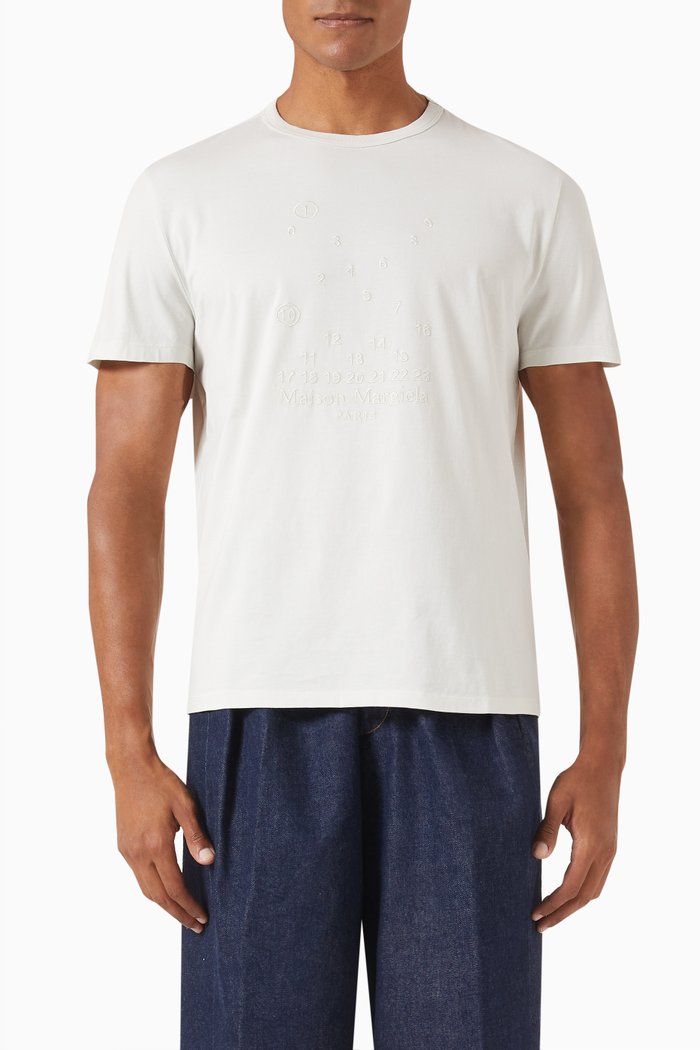 

Numbers Logo-embroidered T-shirt in Cotton-jersey, White