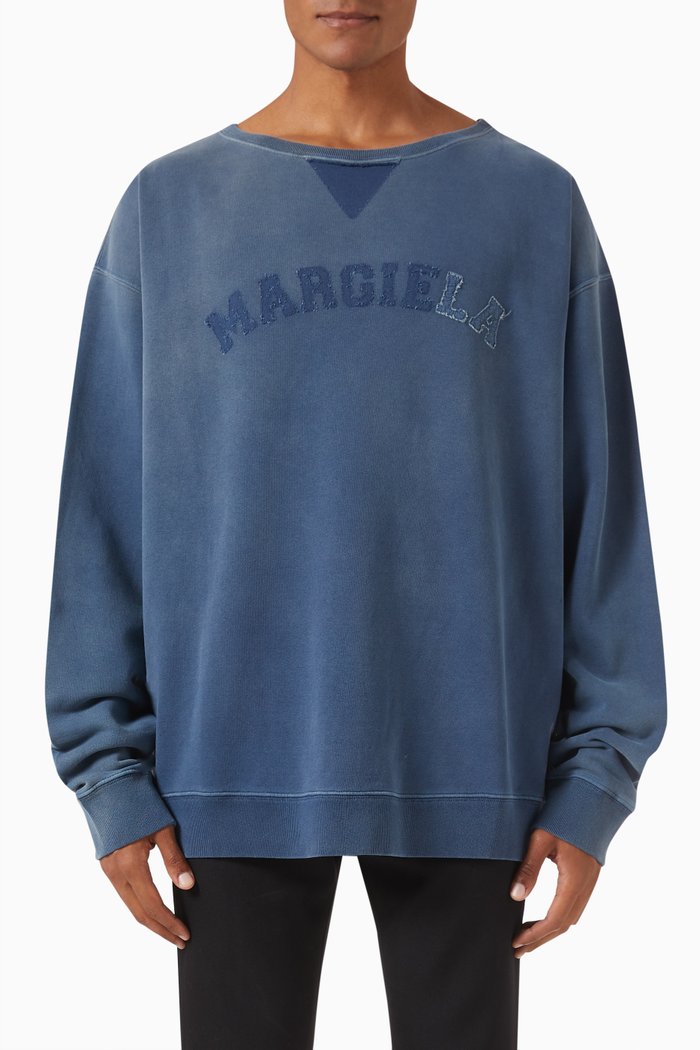 Logo-appliquéd Sweatshirt in Cotton-jersey, Blue