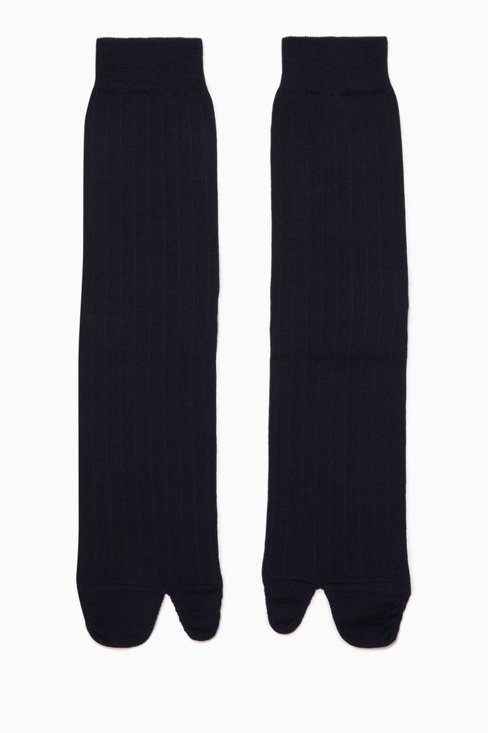 

Tabi Bootleg Socks in Knit, Blue