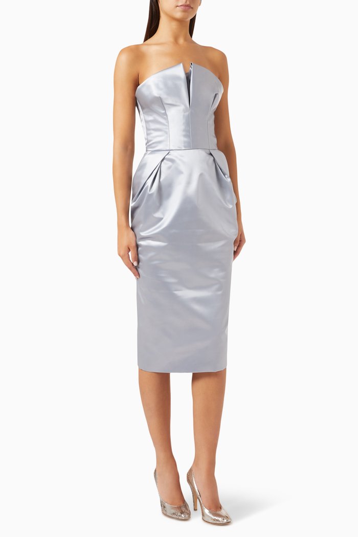 

Strapless Midi Dress, Blue