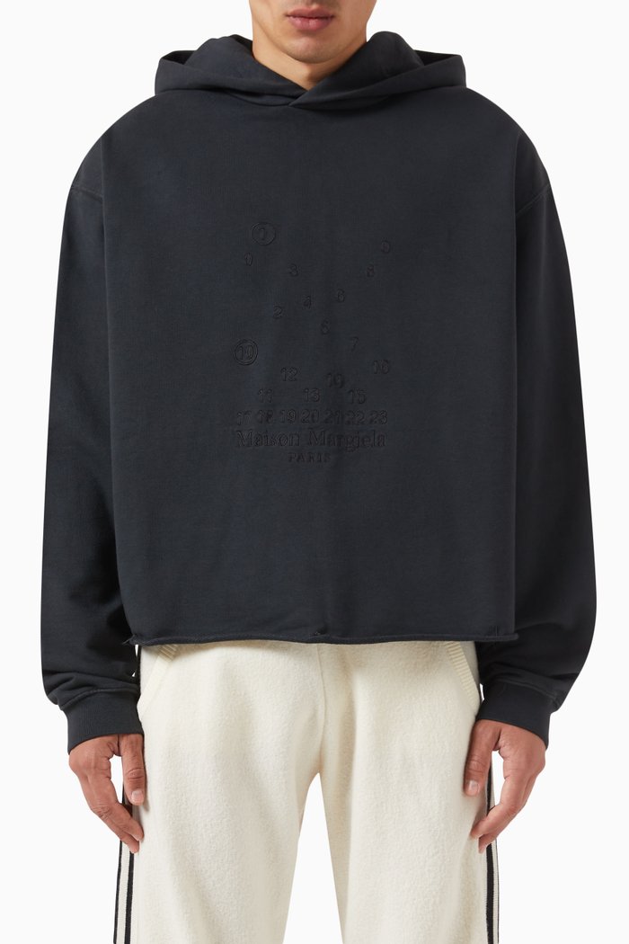

Numbering Logo Hoodie in Cotton Jersey, Black