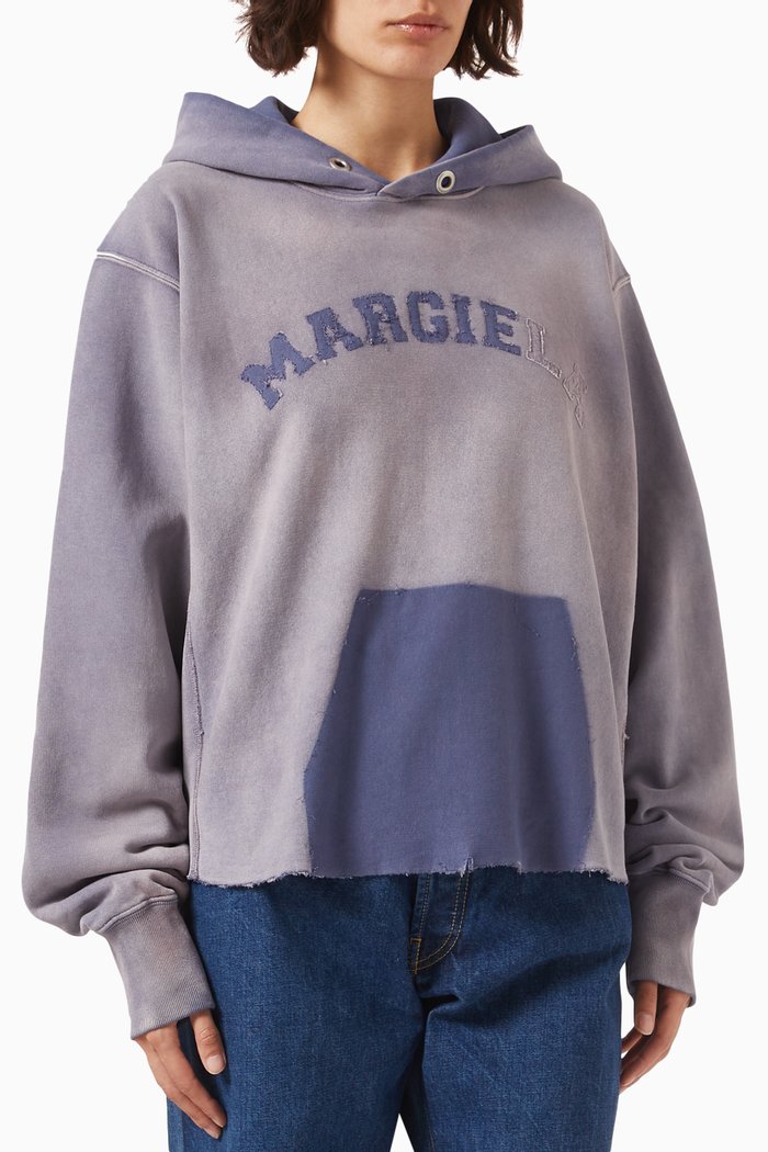 

Oversized Hoodie in Cotton, Purple