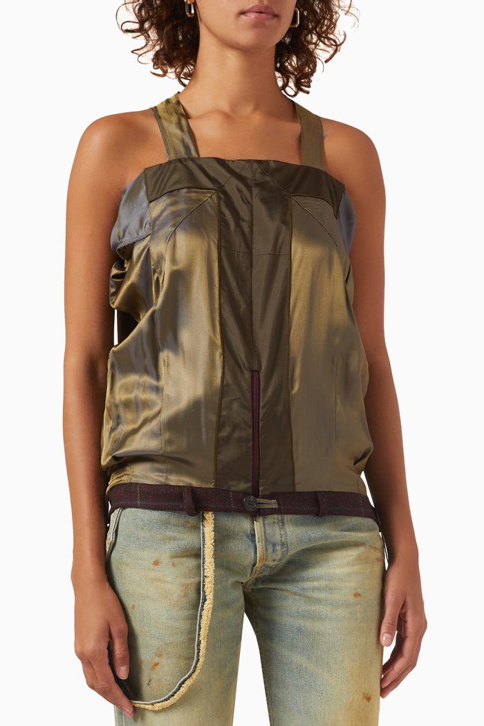 Décortiqué Top in Silk & Wool, Red