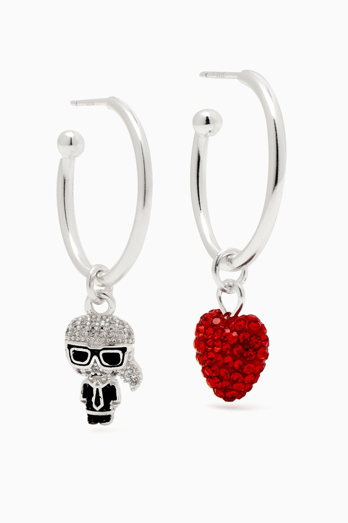 

K/Ikonik Heart Hoop Earrings in Sterling Silver