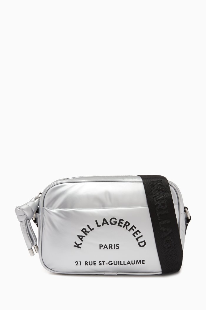 Rue St. Guillaume Camera Bag in Metallic Nylon, Silver