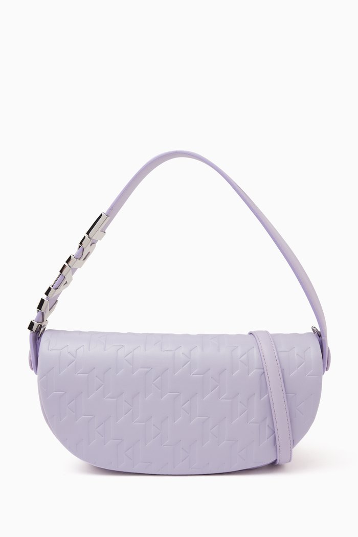 

K/Swing Baguette Shoulder Bag in Recycled Leather, Purple