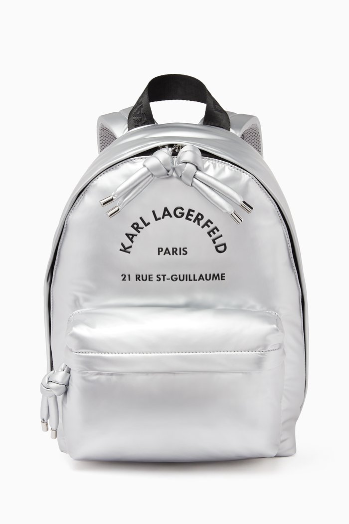 

Rue St. Guillaume Backpack in Metallic Nylon, Silver