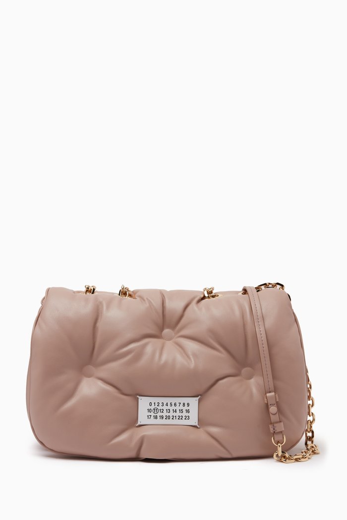 

Glam Slam Flap Shoulder Bag in Quilted Nappa, Pink