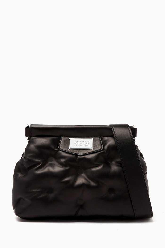 Glam Slam Classique Shoulder Bag in Leather, Black