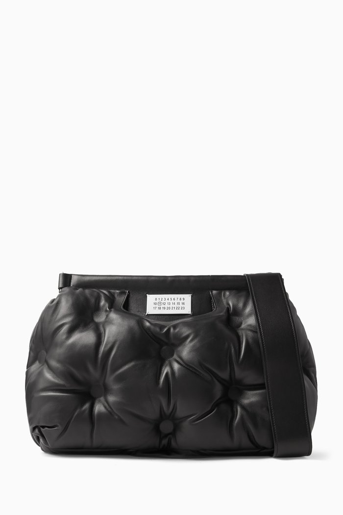 Glam Slam Classique Shoulder Bag in Lambskin Leather, Black