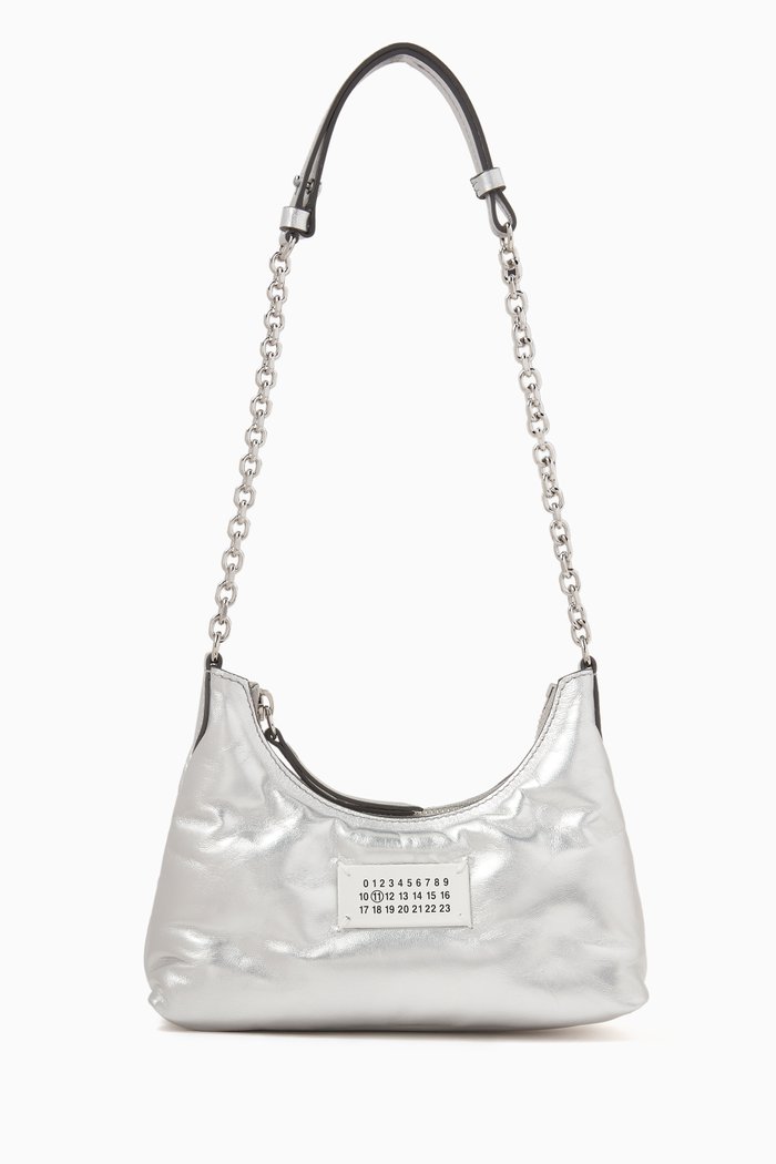 

Micro Glam Slam Shoulder Bag in Metallic Nappa, Silver