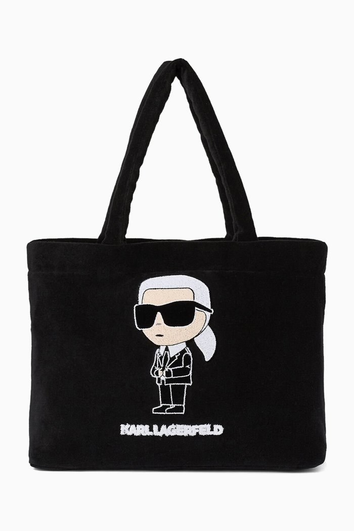 

K/Ikonik 2.0 Beach Tote Bag in Terry, Black