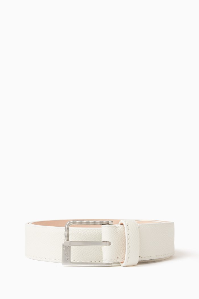 

Belt in Grainy Leather, White