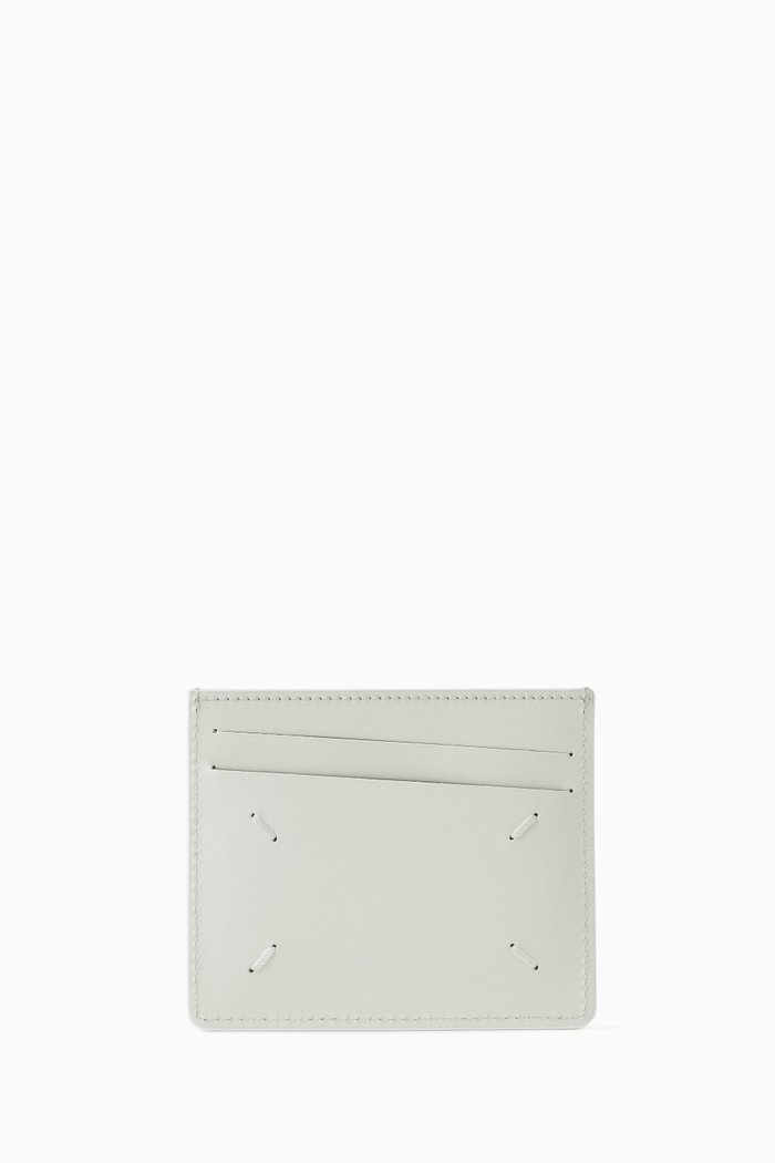

Four Stitches Cardholder in Leather, White