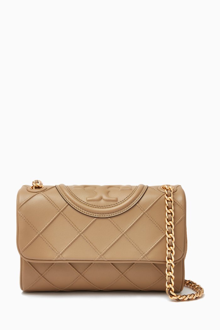 

Small Fleming Convertible Shoulder Bag in Leather, Brown