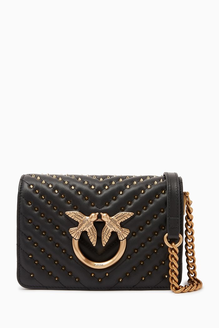 

Mini Love Click Crossbody Bag in Nappa Leather, Black