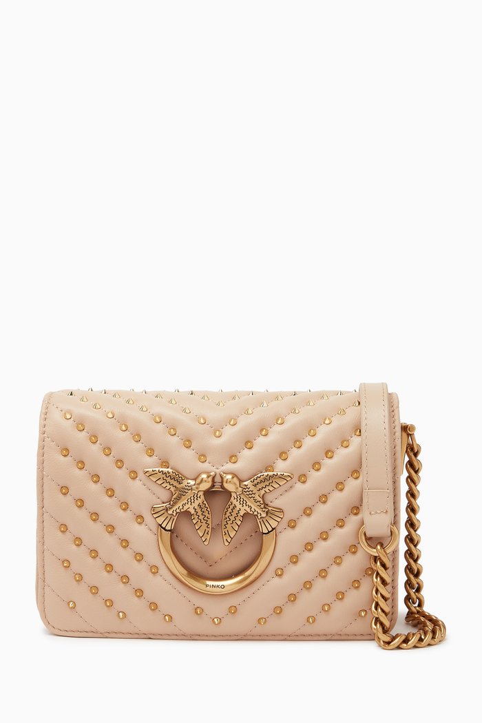 

Mini Love Click Crossbody Bag in Nappa Leather, Neutral
