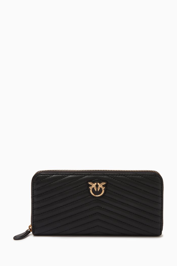 

Ryder Wallet in Chevron Nappa Leather, Black