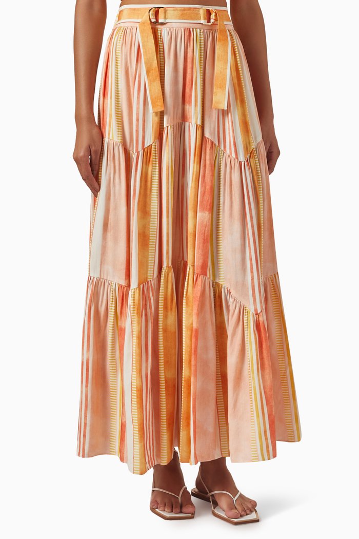 

Tunstall Maxi Skirt in Viscose-blend, Orange