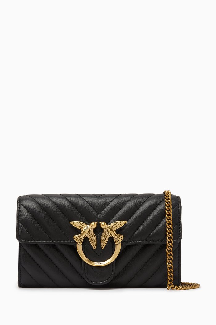 

Mini Love Icon Wallet Bag in Quilted Leather, Black