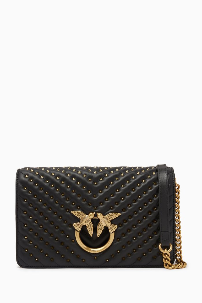 

Love Click Crossbody Bag in Quilted Nappa Leather, Black