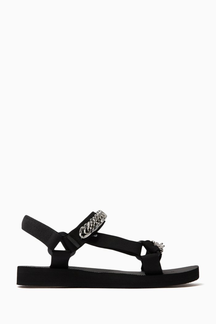 

Trekky Chain-embellished Sandals in Repreve®, Silver