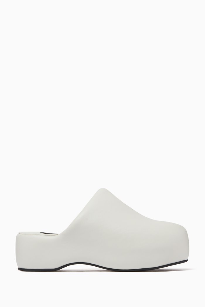 

Bubble Clog Slippers in Vegan Leather, White