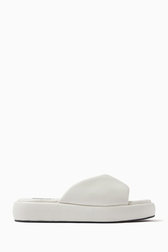 

Taffy Slides in Vegan Leather, White