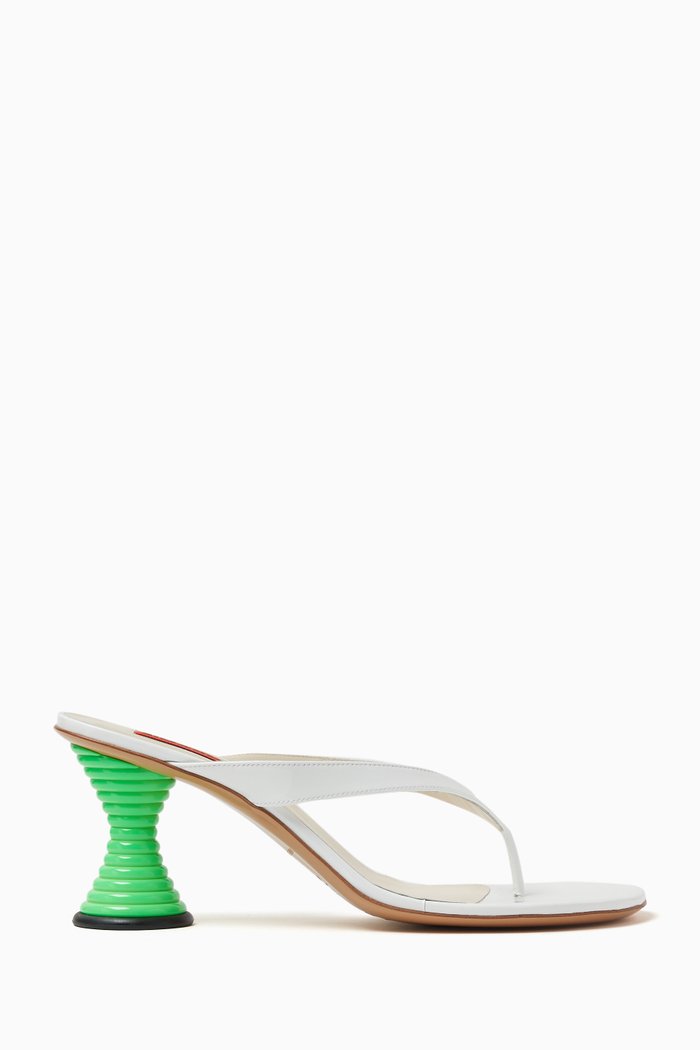 

Sugar Thong 75 Thong Mules in Vegan Leather, Green